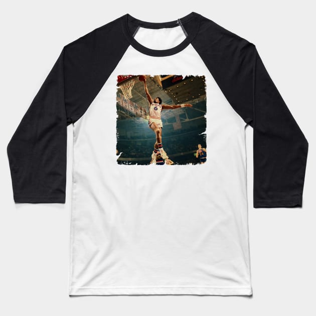 Julius Erving Flying High in 1974 Baseball T-Shirt by Wendyshopart